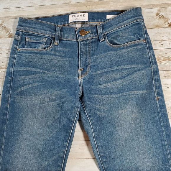 Frame Le Garçon Garcon Mid-Rise Boyfriend Jeans in Roxbury Size‎ 24 - Picture 3 of 13